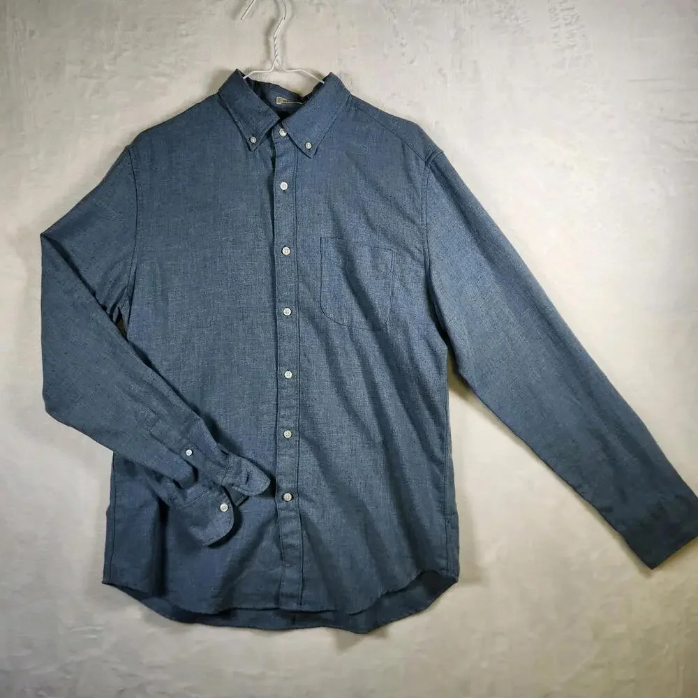 J Crew Classic Long Sleeve Button‎ Up Shirt Blue Size Medium